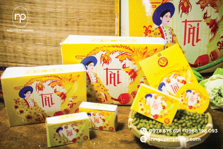 in hộp bánh đậu xanh với công nghệ hiện đại